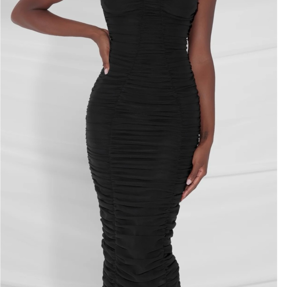 LEAU NWT Storm Bustier Mesh Midi Dress M